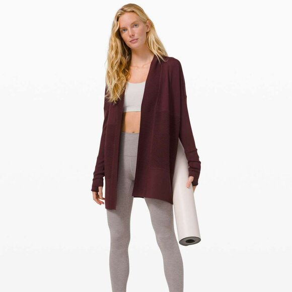 lululemon athletica Sweaters - Lululemon Sit In Lotus Wrap II Style Number: W4ANWS Burgundy,Cassis Size 6